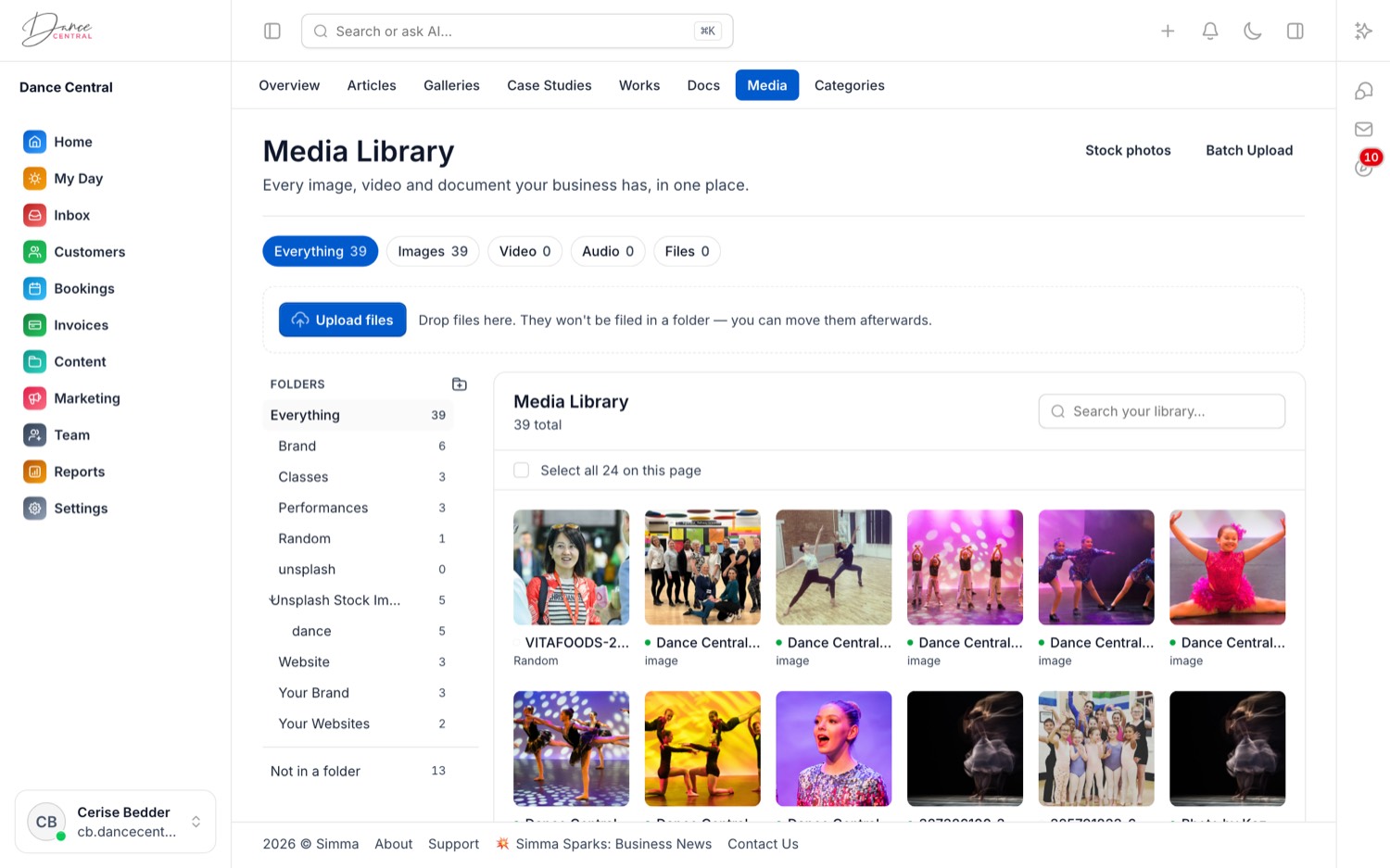 Simma's media library